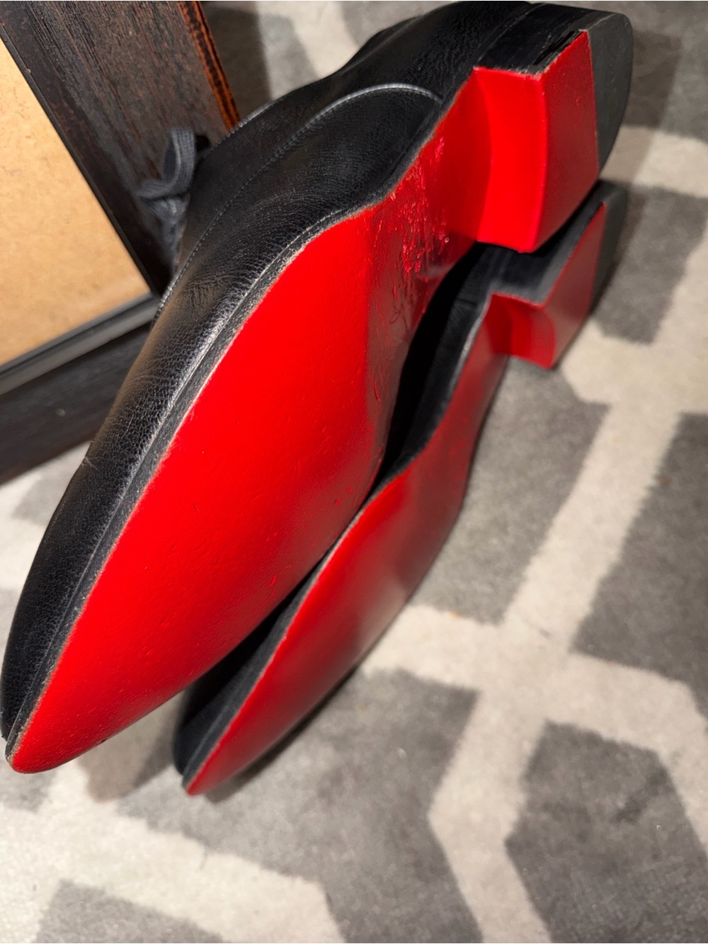 Christian Louboutin Men’s Sz 11 US “Pelvis” Black Leather Oxfords - Picture 4 of 7